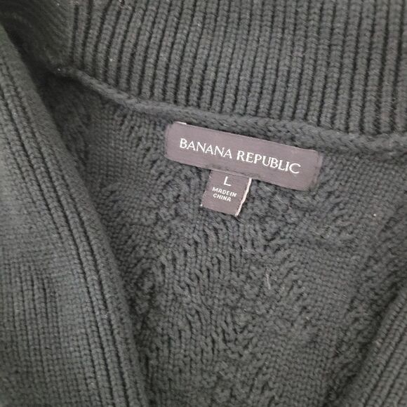 Banana Republic Men’s Sweater Shawl Cardigan Sz L  Green Ombre dye - Picture 4 of 8